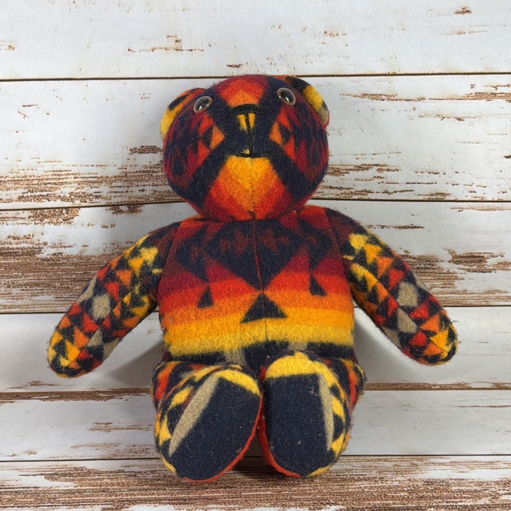 Used Gund Pendleton Style Aztec Southwestern Print Bear 16" Plush Stuffed Animal